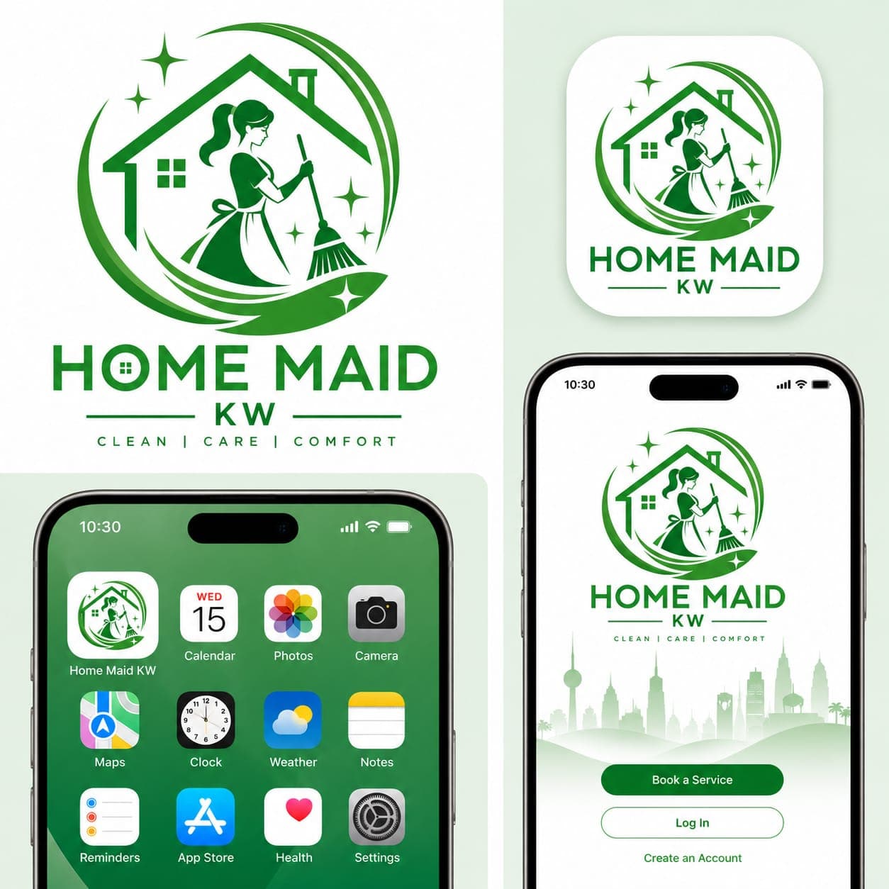 Home Maid customer mobile app preview